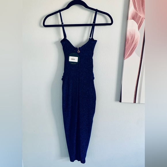 NWT! Nookie • Luna Midi Dress in Navy • Glitter Cocktail • XS • Retail $209 - Picture 15 of 16